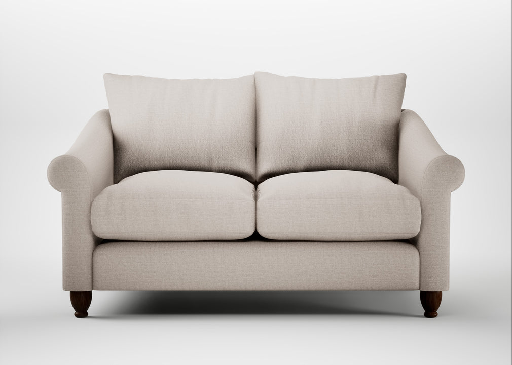 Devon 2 Seater Sofa Capelo Linen-Cotton Sesame / Walnut Stained
