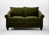 Devon 2 Seater Sofa Cotton Velvet Evergreen / Black