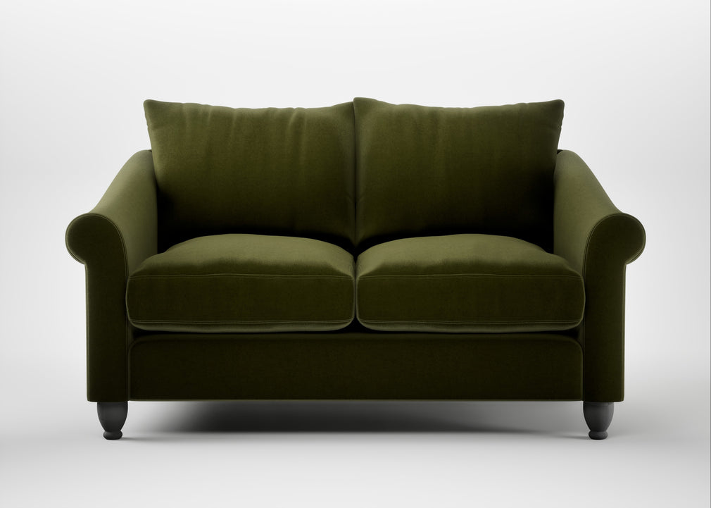 Devon 2 Seater Sofa Cotton Velvet Evergreen / Natural