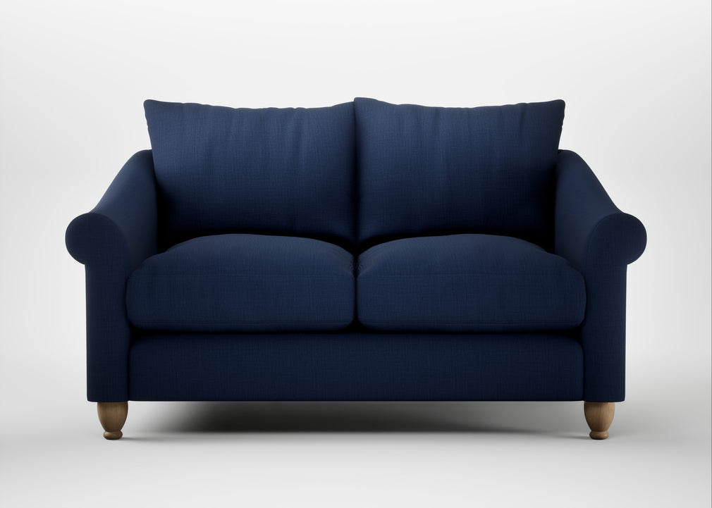 Devon 2 Seater Sofa Smart Cotton Linen Indigo / Natural