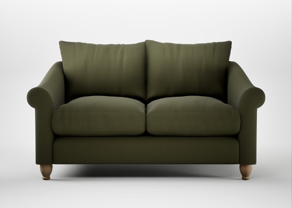 Devon 2 Seater Sofa Smart Cotton Linen Myrtle / Natural