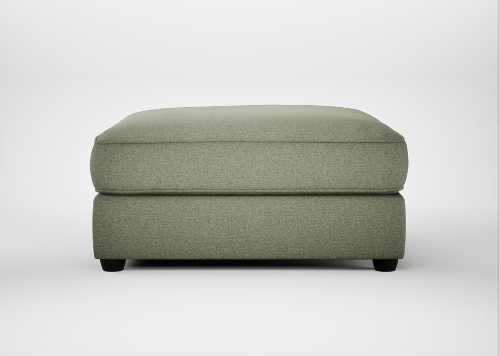 Tailor Square Footstool Capelo Linen-Cotton Sage / Black