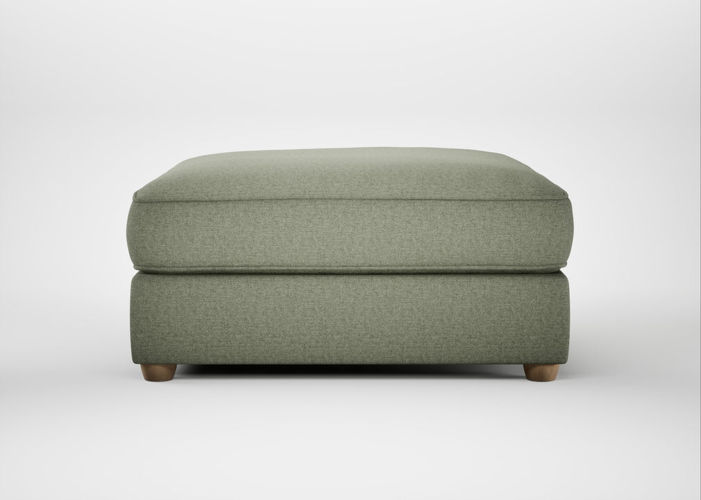 Tailor Square Footstool Capelo Linen-Cotton Sage / Natural