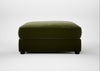 Tailor Square Footstool Cotton Velvet Evergreen / Black