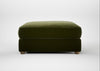 Tailor Square Footstool Cotton Velvet Evergreen / Natural