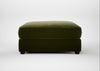 Tailor Square Footstool Cotton Velvet Evergreen / Walnut Stained