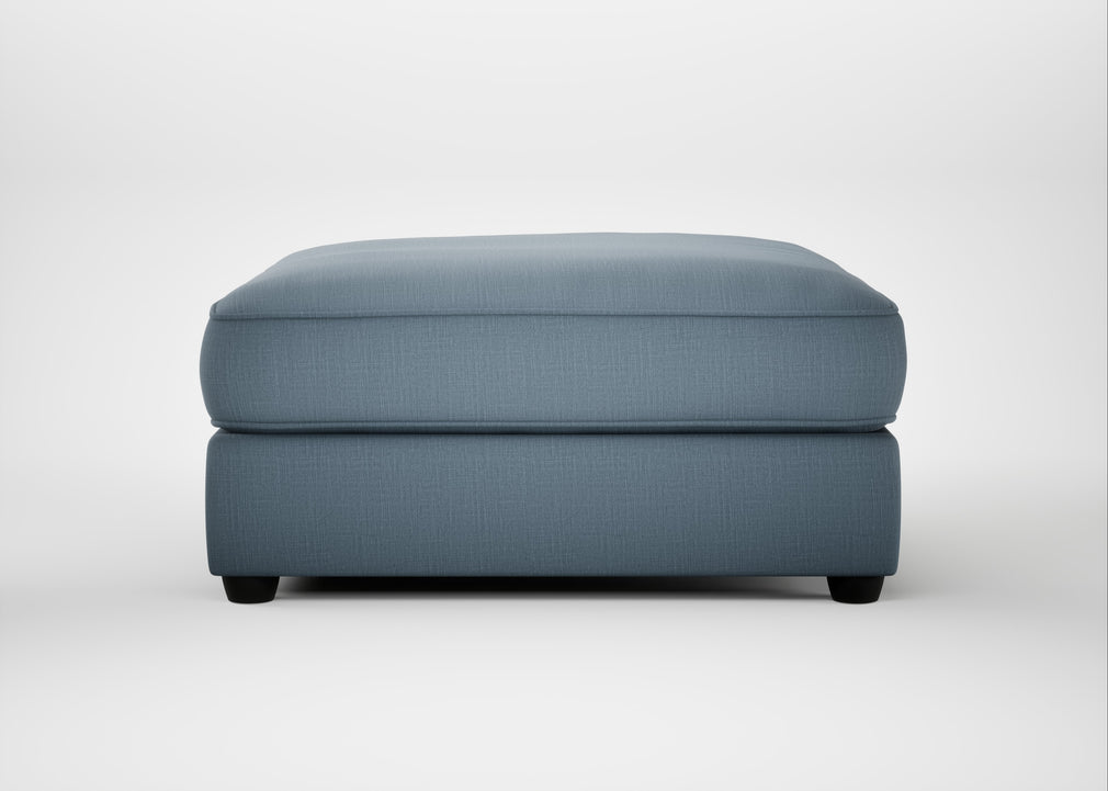 Tailor Square Footstool Smart Cotton Linen Celestial / Black