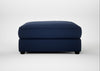Tailor Square Footstool Smart Cotton Linen Indigo / Black