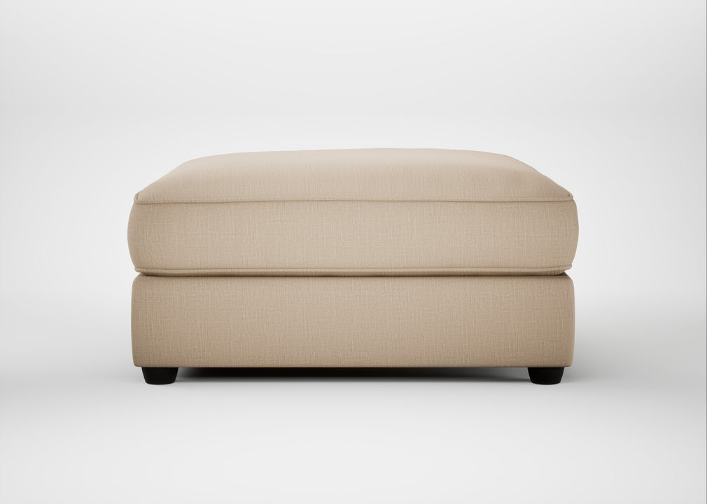 Tailor Square Footstool Smart Cotton Linen Rice / Black