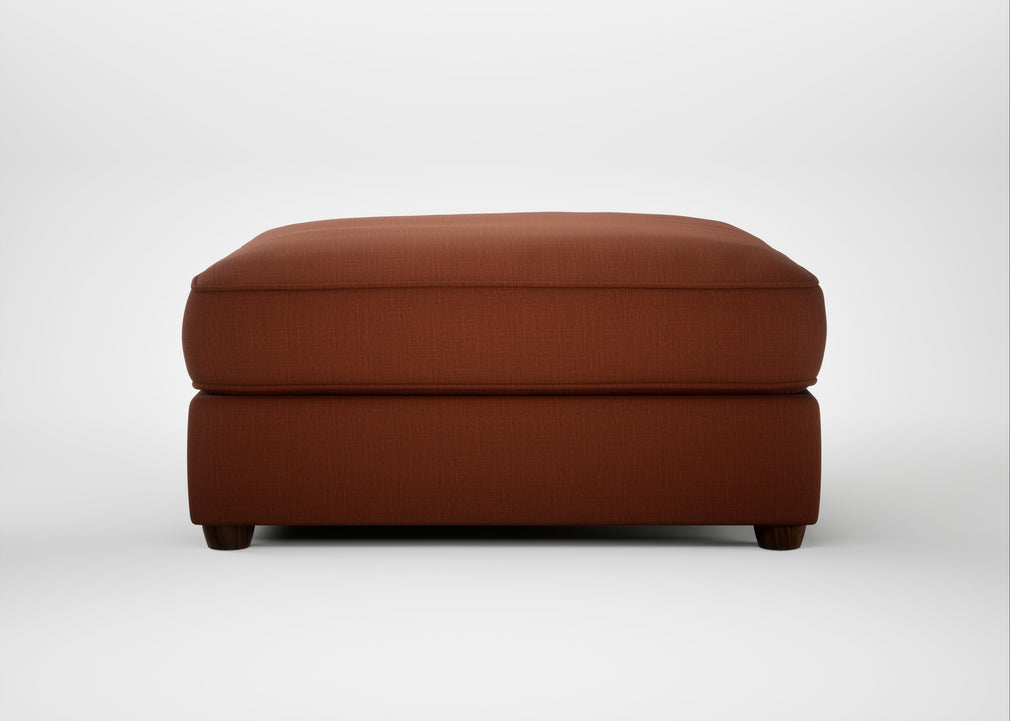 Tailor Square Footstool Smart Cotton Linen Rust / Walnut Stained