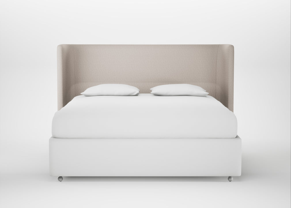 Monroe Headboard Super King - Storage Divan / Capelo Linen-Cotton Sesame