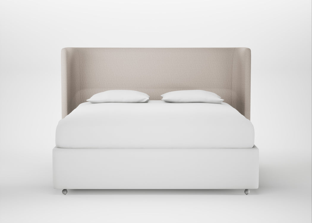 Monroe Headboard Super King - Storage Divan / Capelo Linen-Cotton Sesame