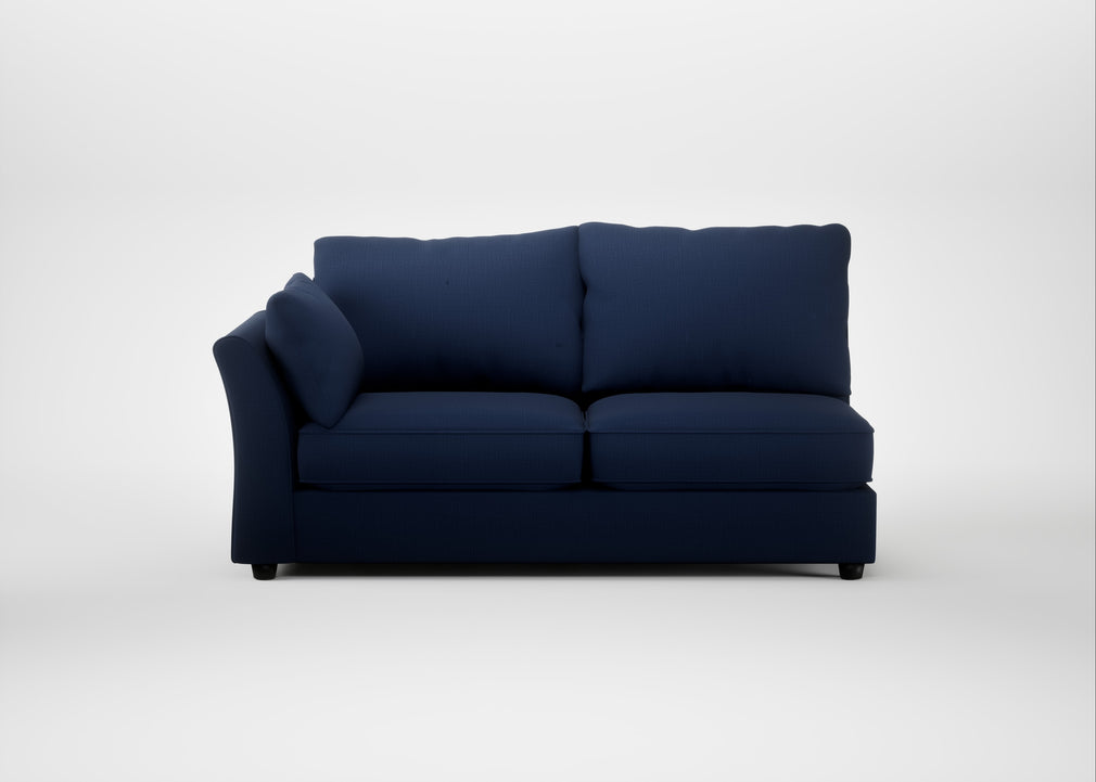 Tailor Large Left Hand Facing Corner Sofa Smart Cotton Linen Indigo / Black