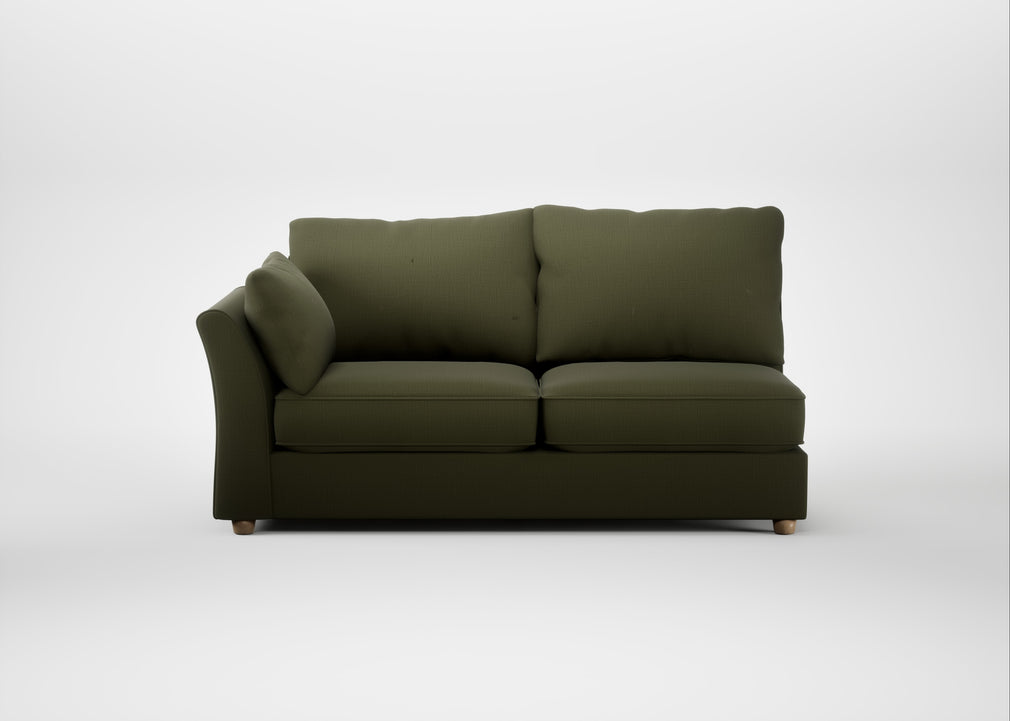 Tailor Large Left Hand Facing Corner Sofa Smart Cotton Linen Myrtle / Natural