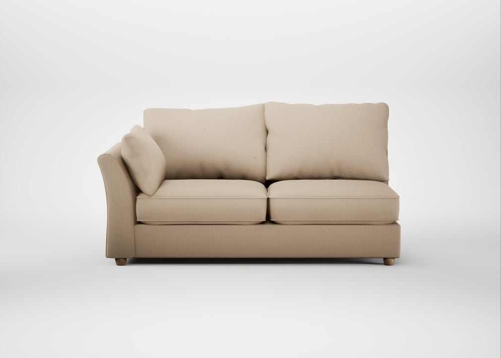 Tailor Large Left Hand Facing Corner Sofa Smart Cotton Linen Rice / Natural