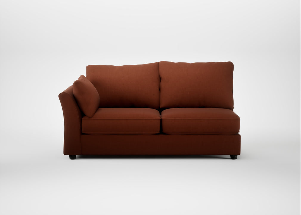 Tailor Large Left Hand Facing Corner Sofa Smart Cotton Linen Rust / Black