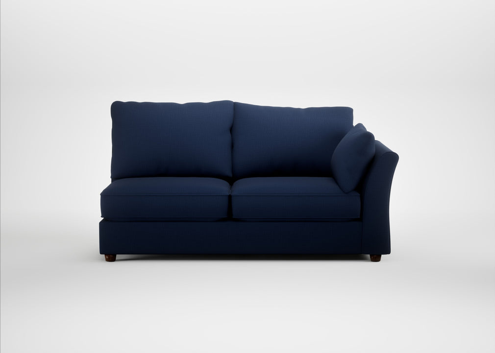 Tailor Large Right Hand Facing Corner Unit Smart Cotton Linen Indigo / Walnut Stained
