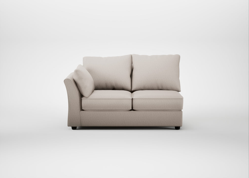 Tailor Medium Left Hand Facing Corner Unit Capelo Linen-Cotton Sesame / Black