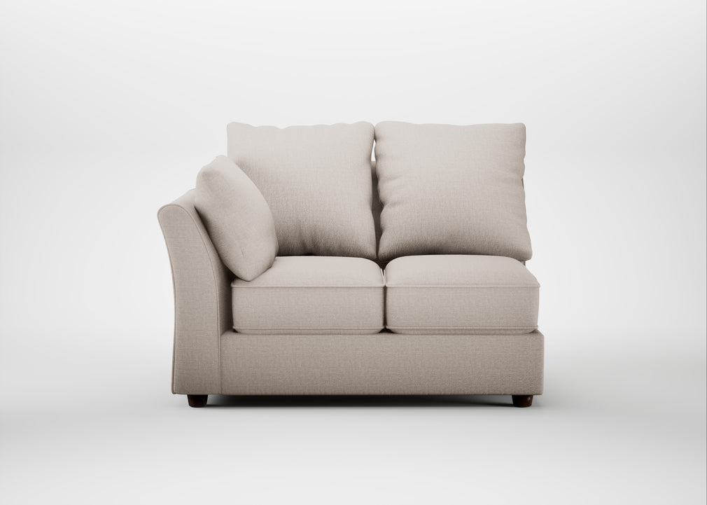 Tailor Double Left Hand Facing Corner Unit Capelo Linen-Cotton Sesame / Walnut Stained