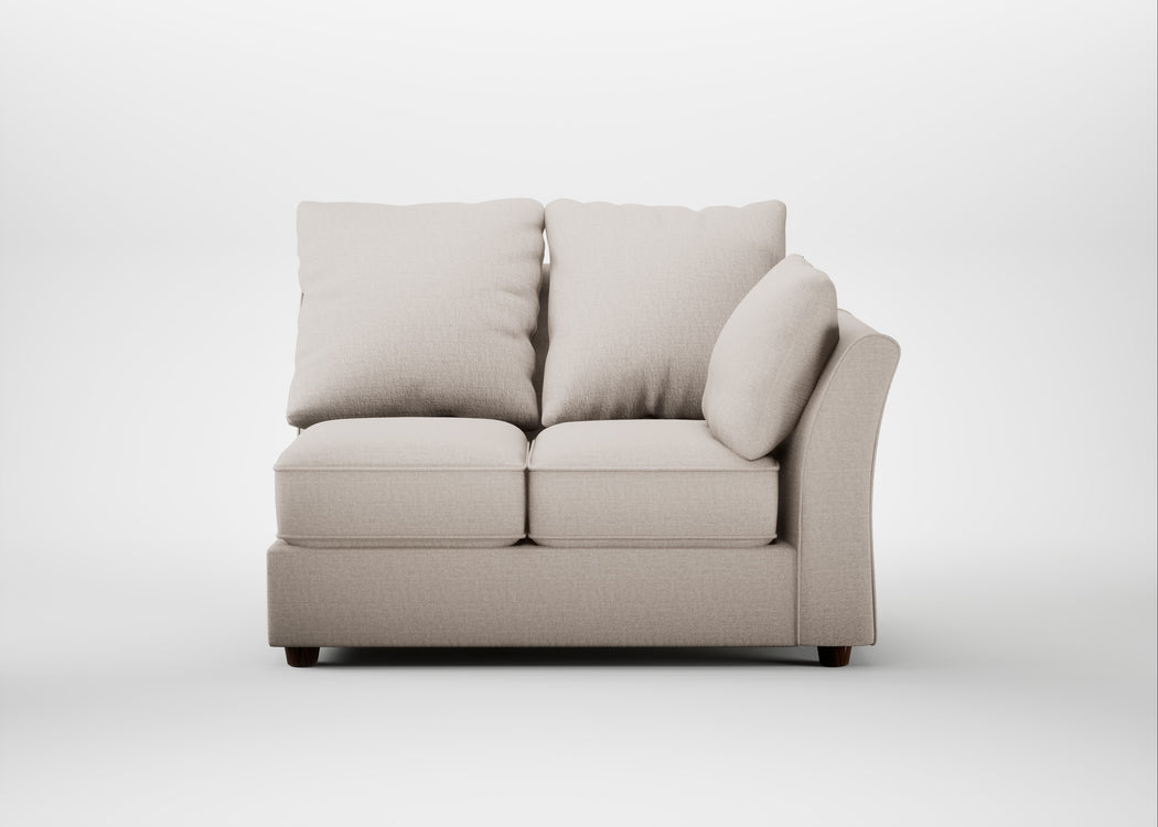 Tailor Double Right Hand Facing Corner Unit Capelo Linen-Cotton Sesame / Walnut Stained