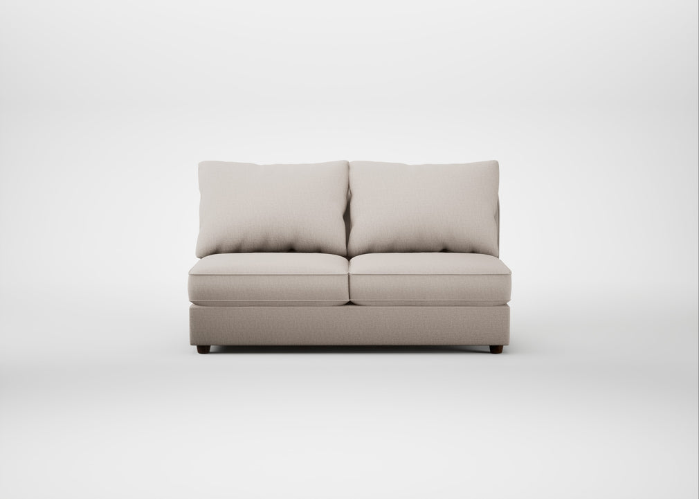 Tailor Large Armless Unit Capelo Linen-Cotton Sesame / Walnut Stained