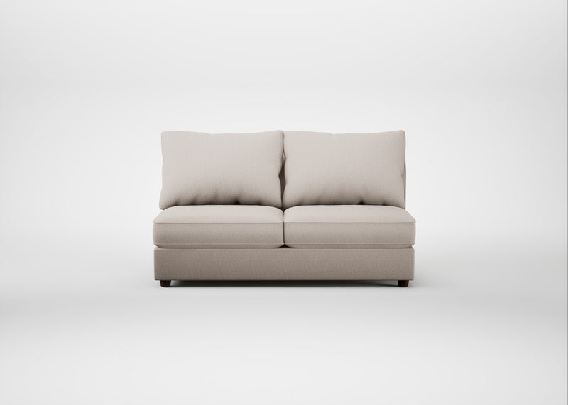 Tailor Large Armless Unit Capelo Linen-Cotton Sesame / Walnut Stained