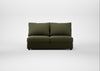 Tailor Large Armless Unit Smart Cotton Linen Myrtle / Walnut Stained