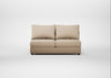 Tailor Large Armless Unit Smart Cotton Linen Rice / Walnut Stained