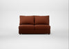 Tailor Large Armless Unit Smart Cotton Linen Rust / Walnut Stained