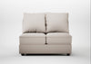 Tailor Double Armless Unit Capelo Linen-Cotton Sesame / Walnut Stained