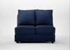 Tailor Double Armless Unit Smart Cotton Linen Indigo / Walnut Stained