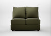 Tailor Double Armless Unit Smart Cotton Linen Myrtle / Walnut Stained