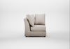 Tailor Curved Right Hand Facing Corner Unit Capelo Linen-Cotton Sesame / Walnut Stained