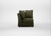 Tailor Curved Right Hand Facing Corner Unit Smart Cotton Linen Myrtle / Walnut Stained