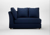 Tailor Large Curved Left Hand Facing Corner Unit Smart Cotton Linen Indigo / Natural