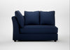 Tailor Large Curved Left Hand Facing Corner Unit Smart Cotton Linen Indigo / Walnut Stained