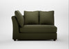 Tailor Large Curved Left Hand Facing Corner Unit Smart Cotton Linen Myrtle / Walnut Stained
