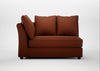 Tailor Large Curved Left Hand Facing Corner Unit Smart Cotton Linen Rust / Walnut Stained