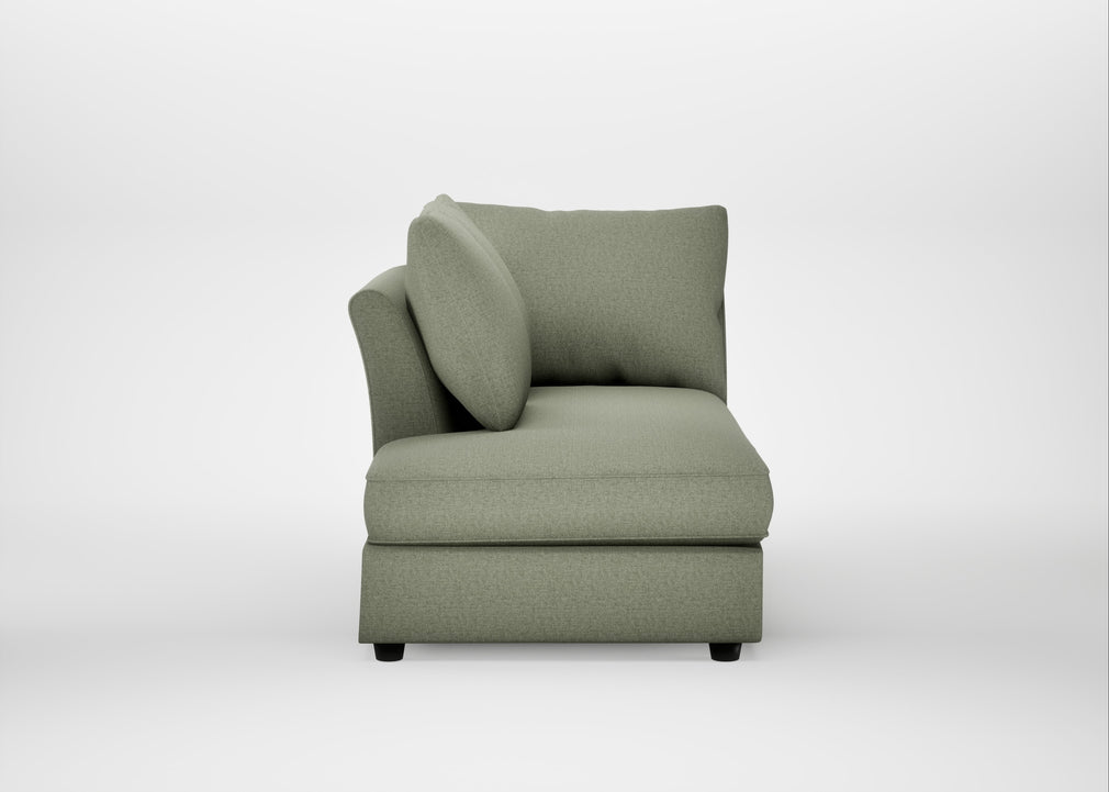 Tailor Left Hand Facing Chaise Unit Capelo Linen-Cotton Sage / Black