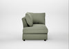 Tailor Left Hand Facing Chaise Unit Capelo Linen-Cotton Sage / Walnut Stained