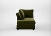 Tailor Left Hand Facing Chaise Unit Cotton Velvet Evergreen / Black