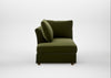 Tailor Left Hand Facing Chaise Unit Cotton Velvet Evergreen / Natural