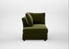 Tailor Left Hand Facing Chaise Unit Cotton Velvet Evergreen / Walnut Stained