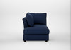 Tailor Left Hand Facing Chaise Unit Smart Cotton Linen Indigo / Walnut Stained