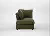 Tailor Left Hand Facing Chaise Unit Smart Cotton Linen Myrtle / Walnut Stained