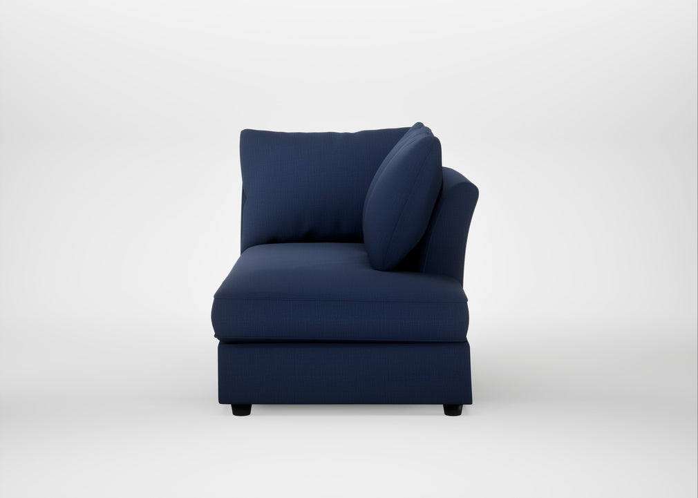 Tailor Right Hand Facing Chaise Unit Smart Cotton Linen Indigo / Black