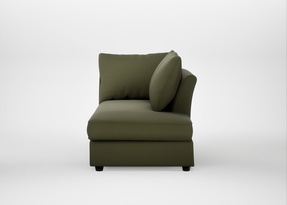 Tailor Right Hand Facing Chaise Unit Smart Cotton Linen Myrtle / Black