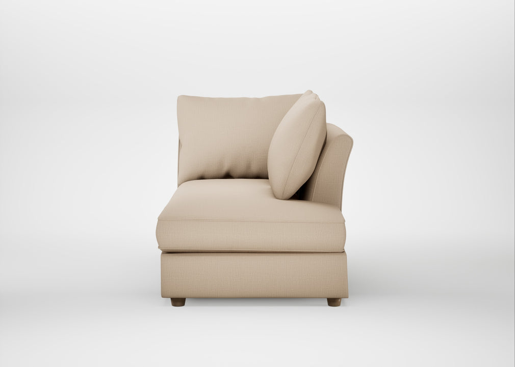 Tailor Right Hand Facing Chaise Unit Smart Cotton Linen Rice / Natural