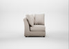 Tailor Curved Left Hand Facing Corner Unit Capelo Linen-Cotton Sesame / Walnut Stained
