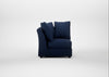 Tailor Curved Left Hand Facing Corner Unit Smart Cotton Linen Indigo / Black